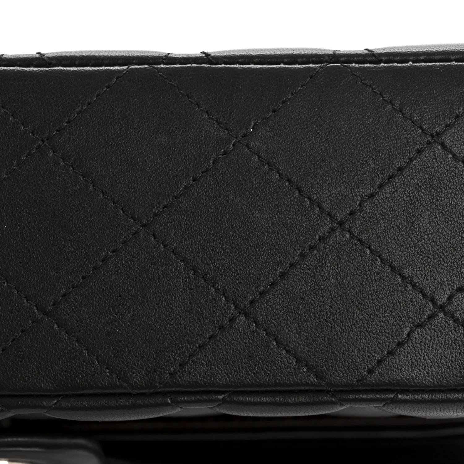 Lambskin Quilted Medium Double Flap Black