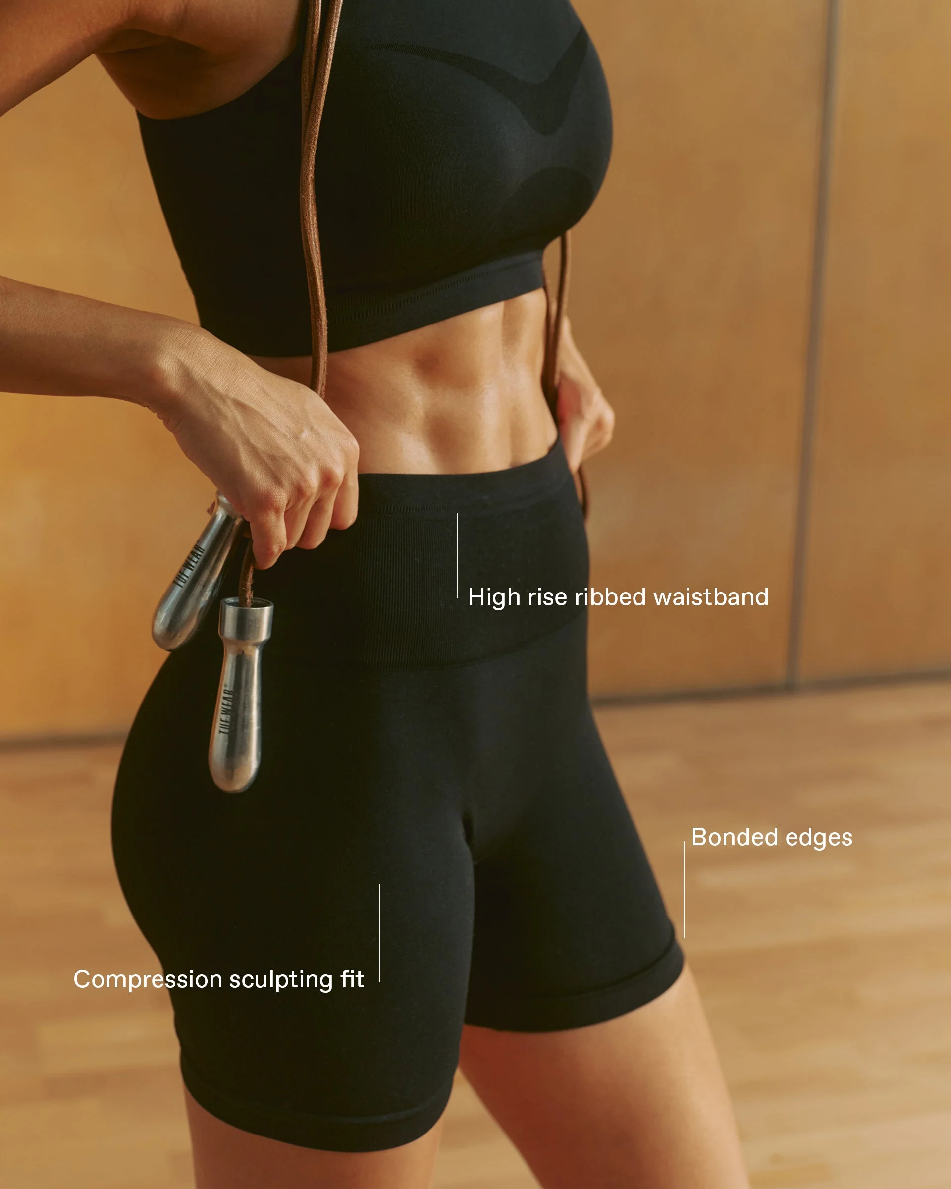 Seamless Crop Shorts - Black