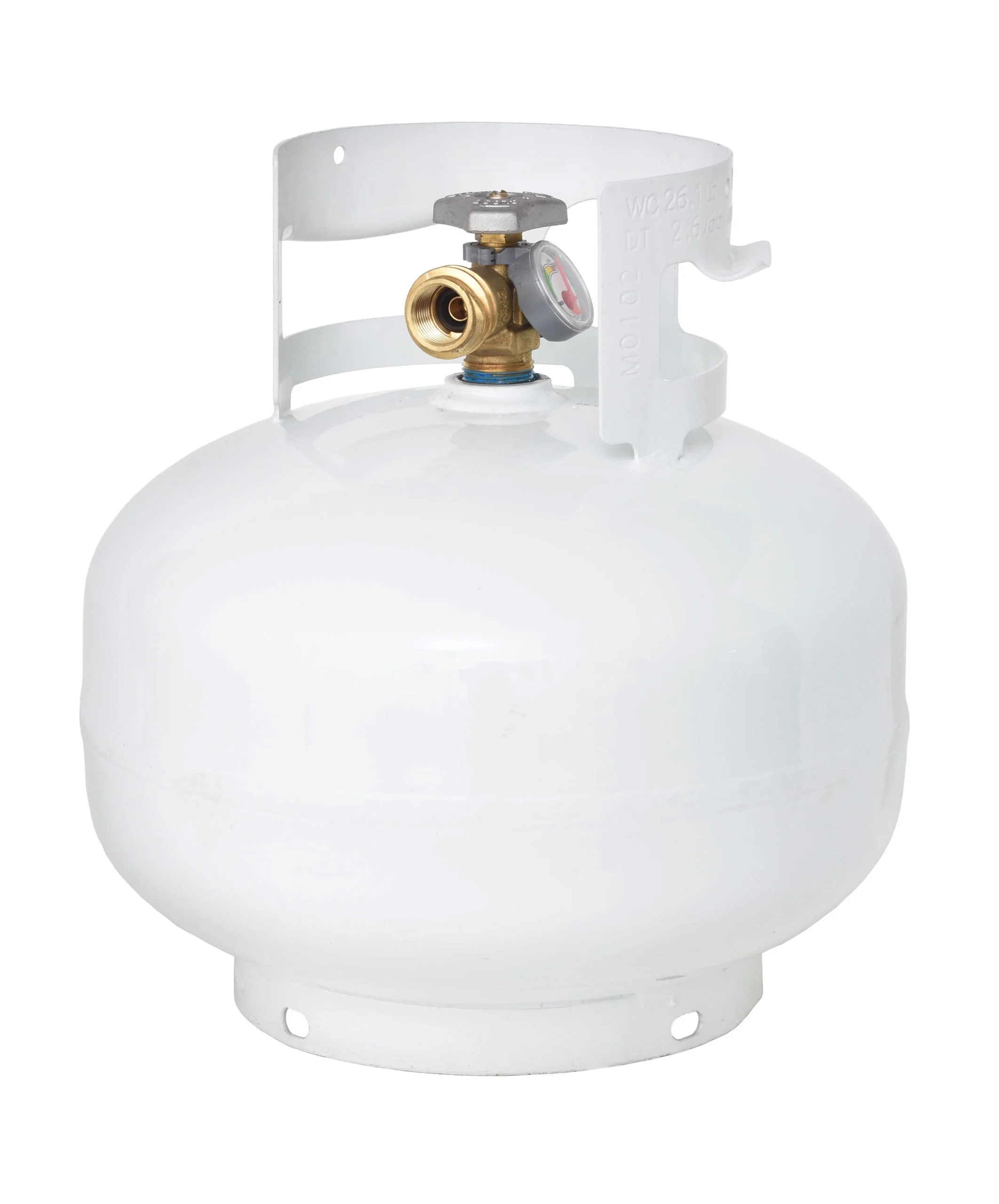 Flame King 11 lb Squatty Steel Refillable Propane Cylinder with OPD Valve & Built in Gauge
