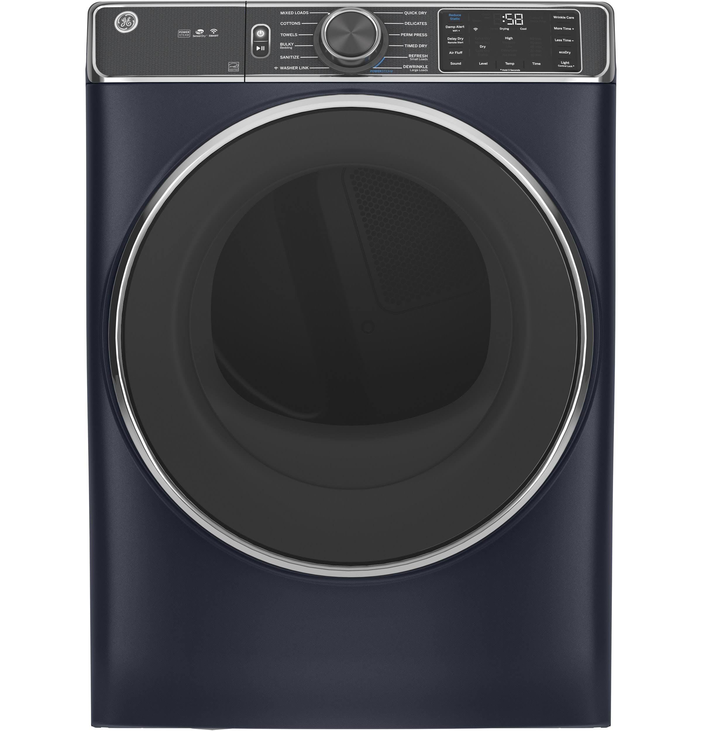 GE 7.8 Cu. ft. Capacity Sapphire Blue Smart Front Load Electric Dryer with Steam - GFD85ESPNRS