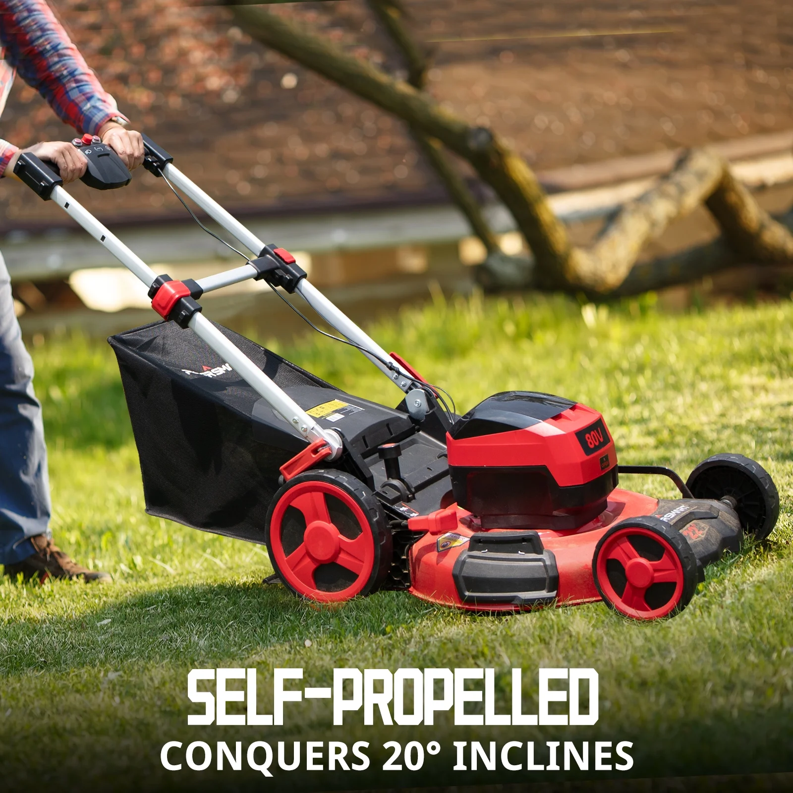 80V Cordless Lawn Mower with 5 Cutting Height, Adjustable Speed - Image 5