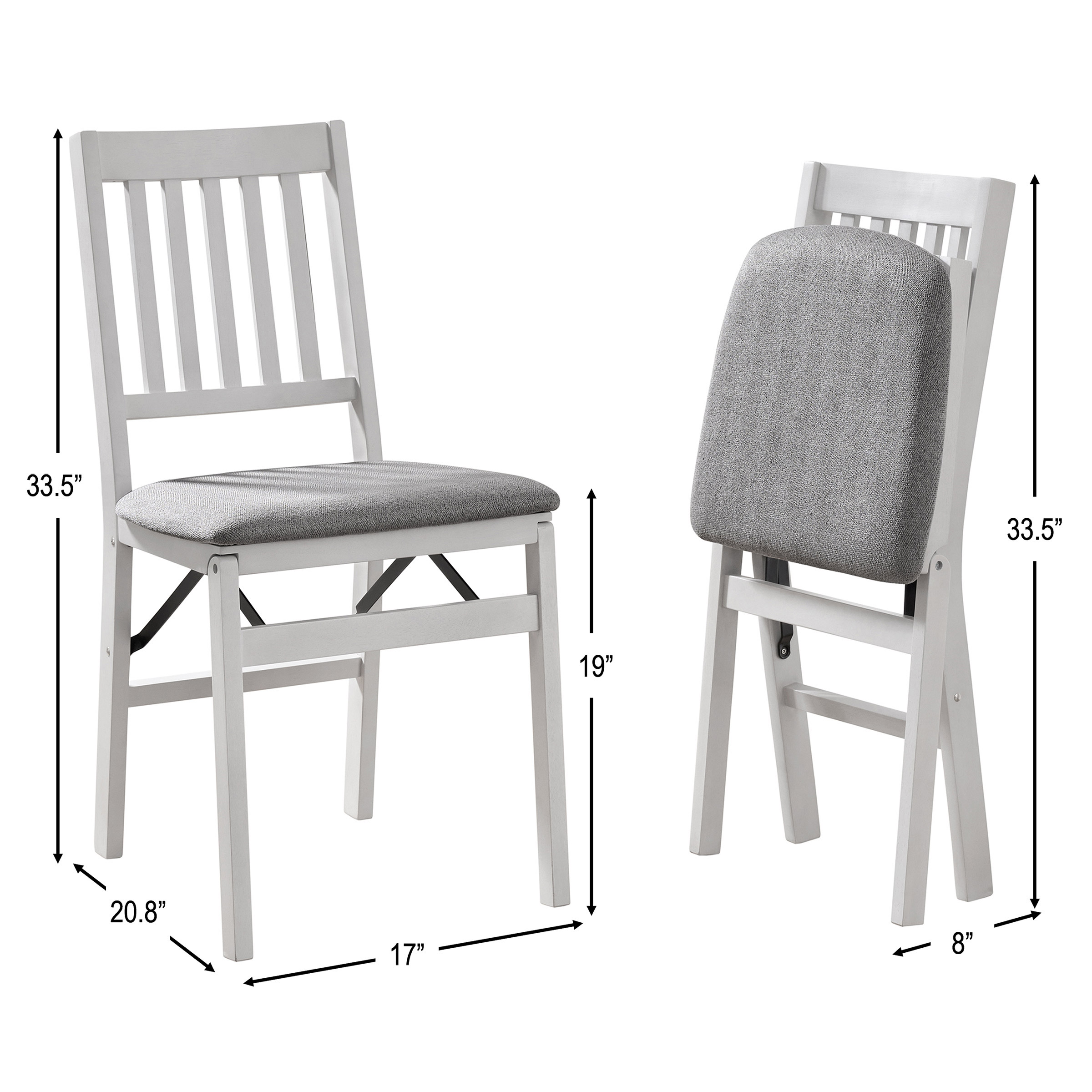 Stakmore Wood Upholstered Folding Chair, 2 - Pack