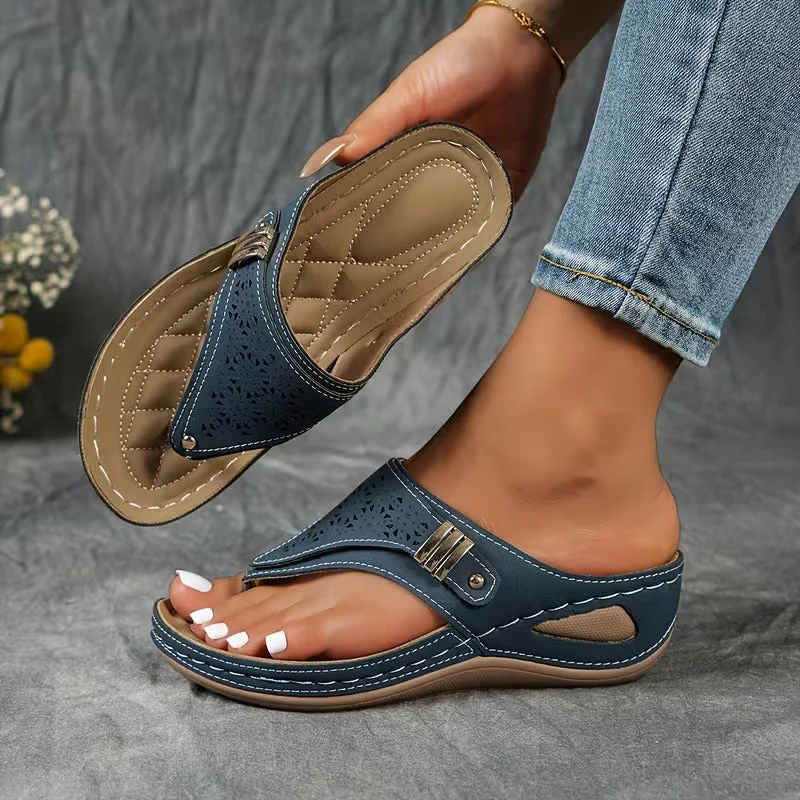 Sandales à talons compensés pour femmes, chaussures d'été confortables