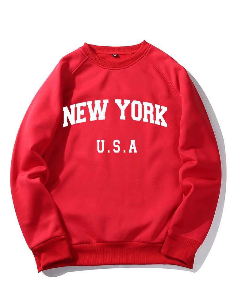 Sweat-shirt à imprimé lettres New York