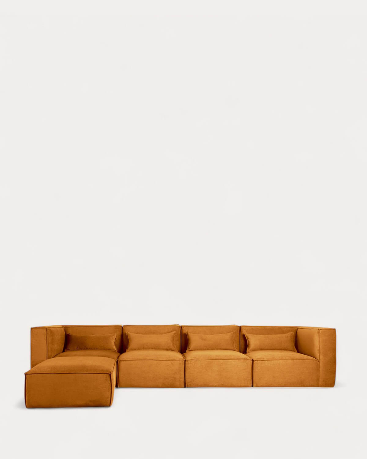 Kilhe Pana - Sofá Modular de 4 Piezas con 2 Sillones Esquineros y Puff de Pana Kilhe