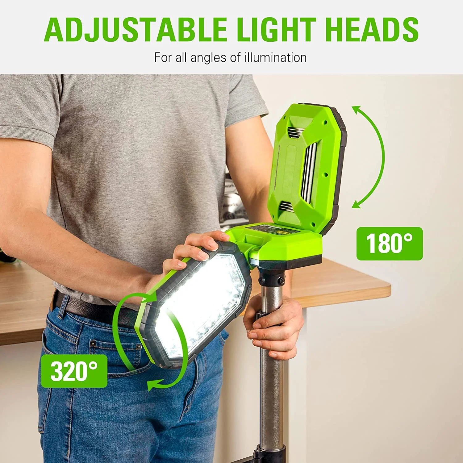 24V Standing Light Kit, LED Tripod Light with 2Ah Battery and 2A Charger - Image 3