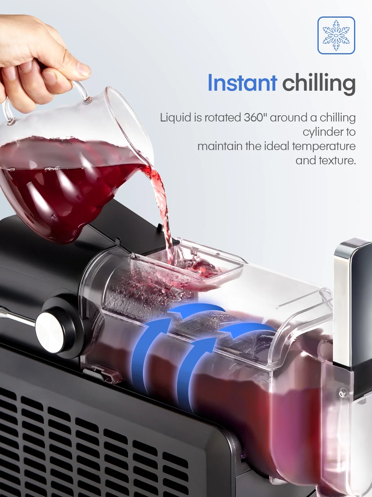 5-in-1 Slushie Machine, No Ice Needed, 15 Min Slushy Machine for Home with Self-Cleaning, Professional Frozen Drink Maker, 5 Preset Programs, Frozen Margaritas, Frapp��s, Milkshakes, and More - Image 9