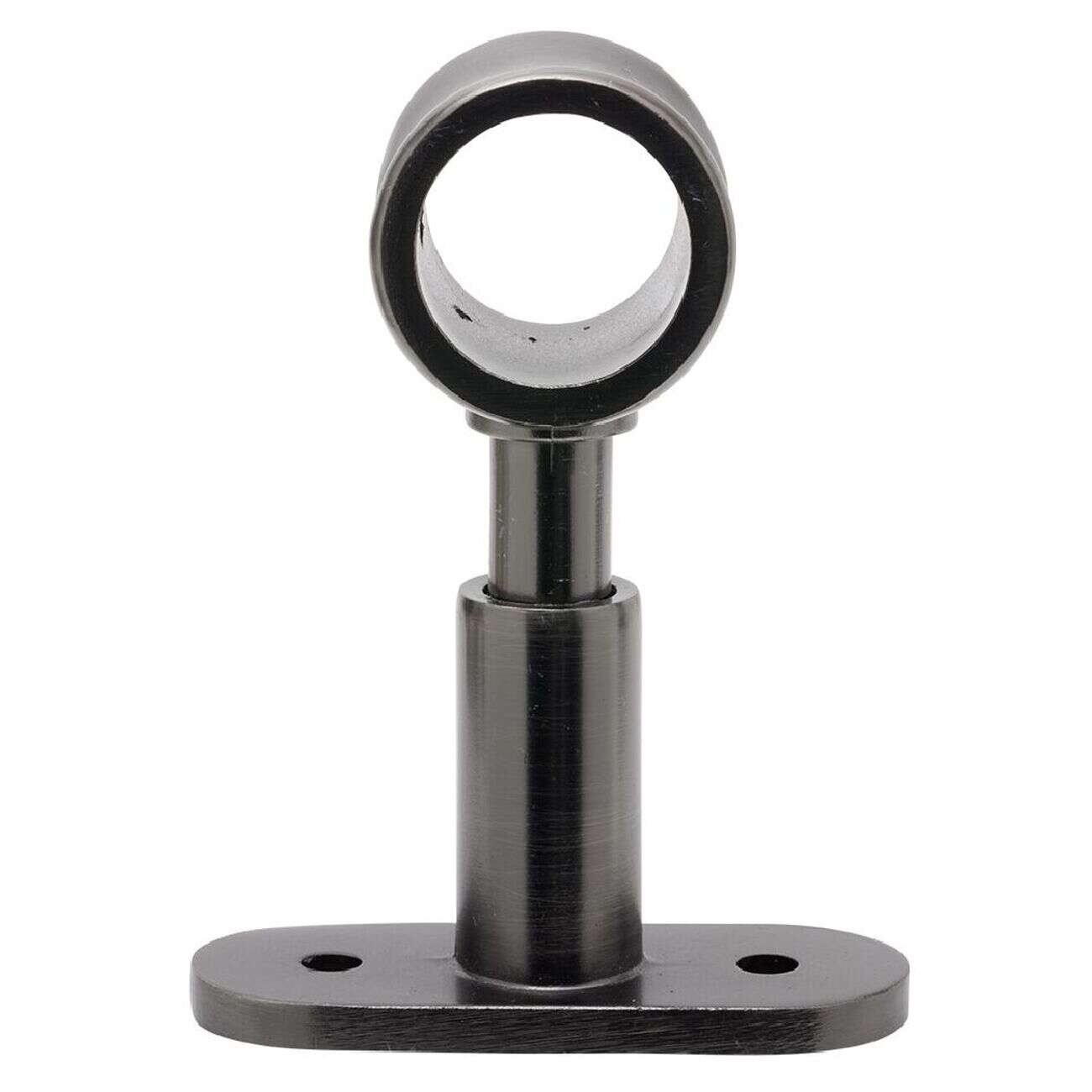 Support court métal gris pour tringle à rideau Ø2xL11,4cm