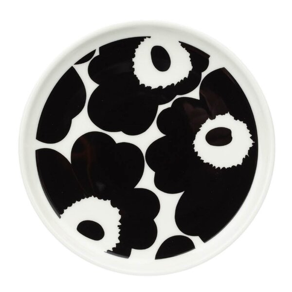 Oiva Unikko asjett 13,5 cm svart/hvit