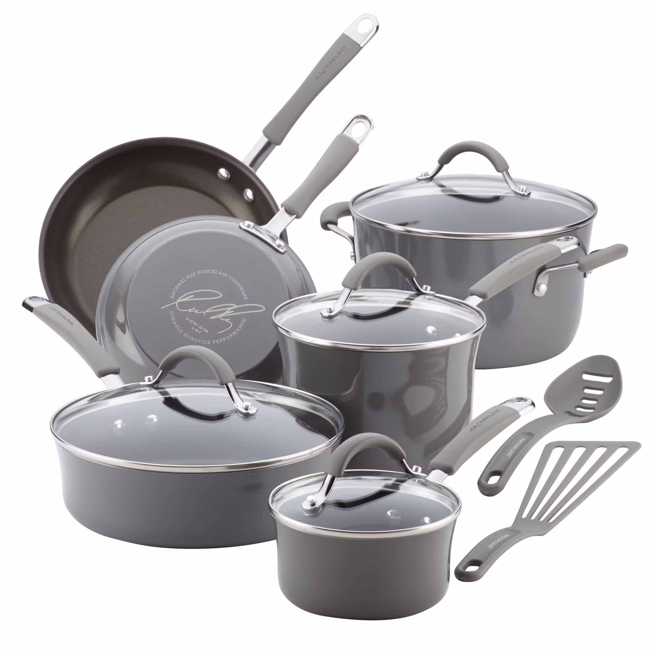 12-Piece Cucina Nonstick Pots and Pans Set, Cookware, Set Cranberry(Cranberry Red) - Image 9