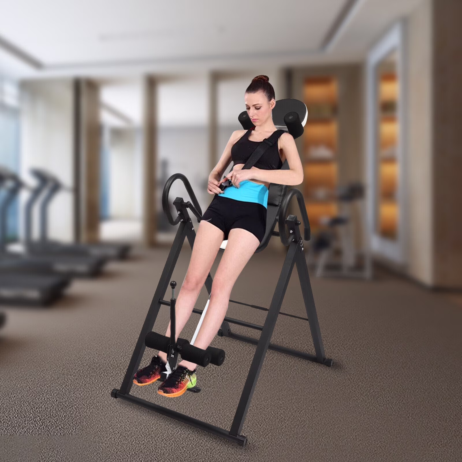 Foldable Inversion Table Advanced Back Pain Ankle Relief Gravity Fitness