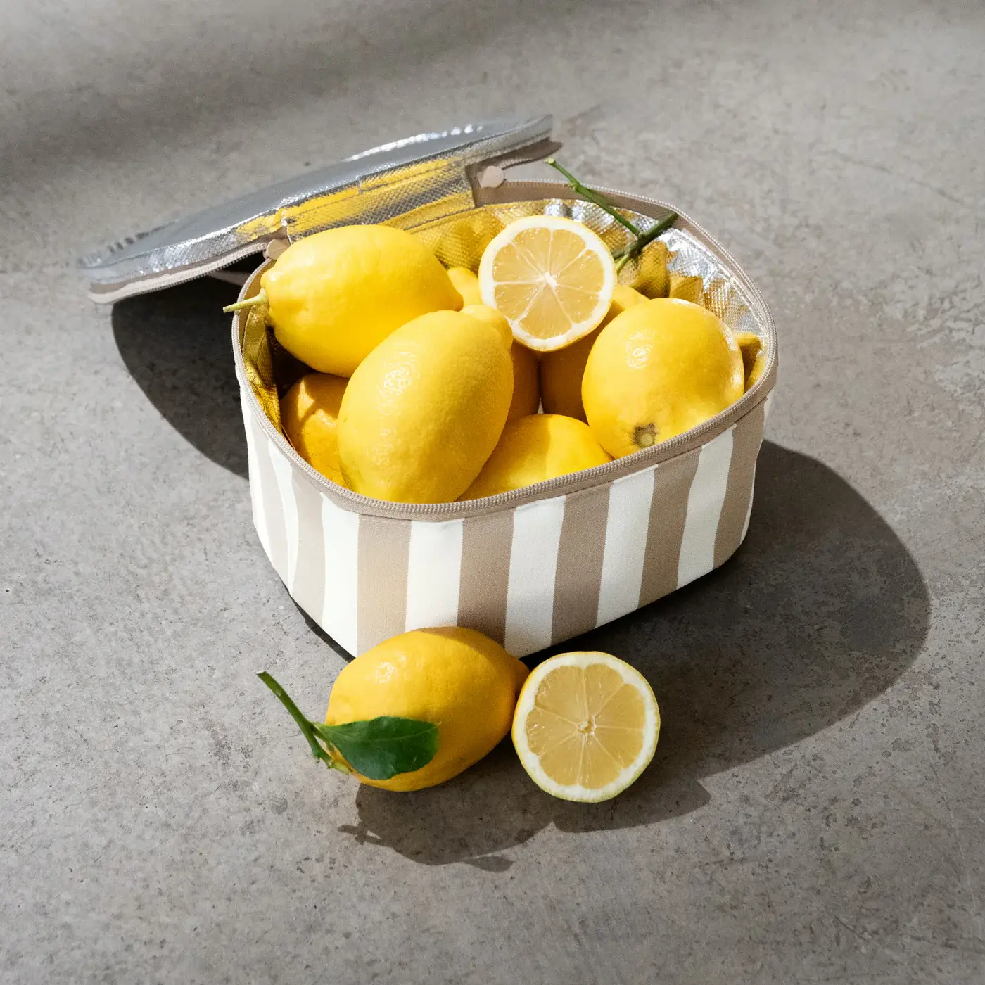 coolerbag S pocket summerstripes coffee