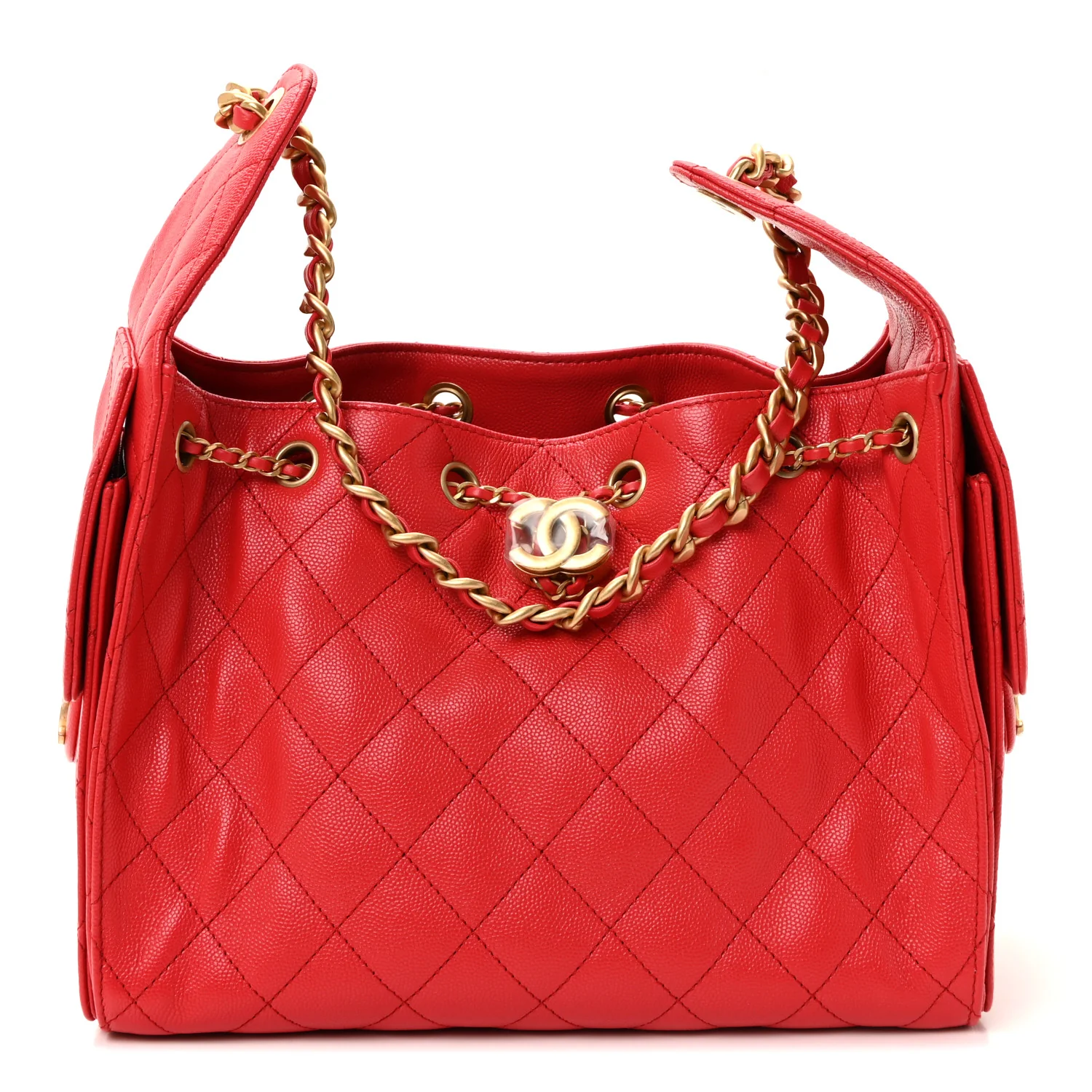 Caviar Quilted Small Chanel 25 Handbag Dark Red