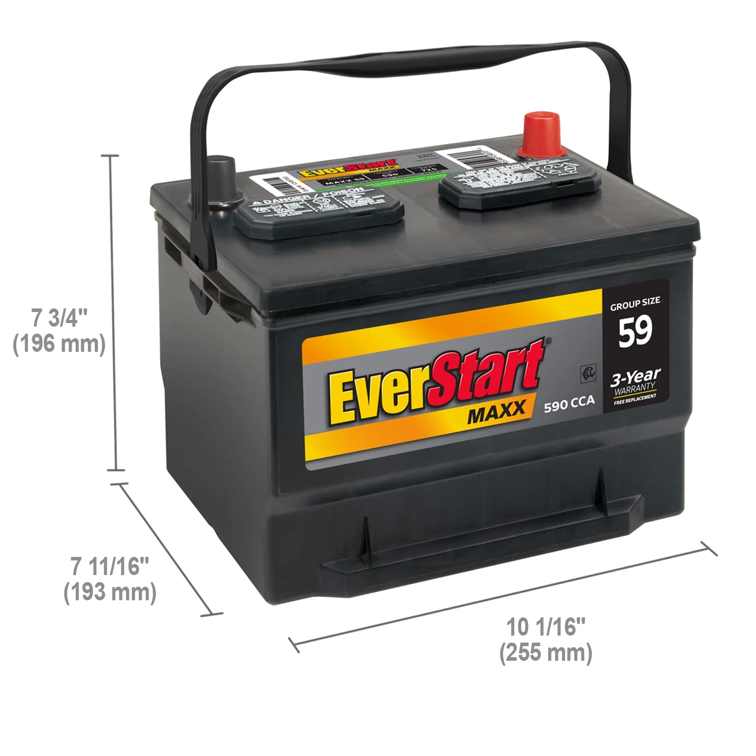Maxx Lead Acid Automotive Battery, Groups Size 59 12 Volt, 590 CCA - Image 6