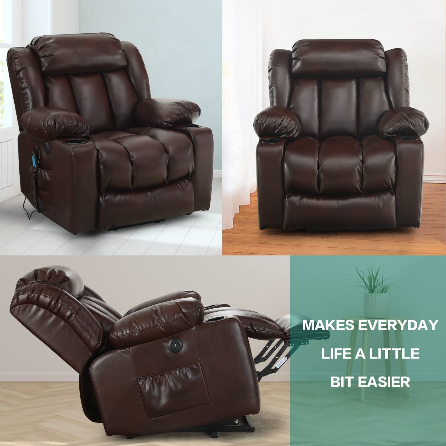 Fauteuil releveur de luxe en liquidation, avec chauffage et massage