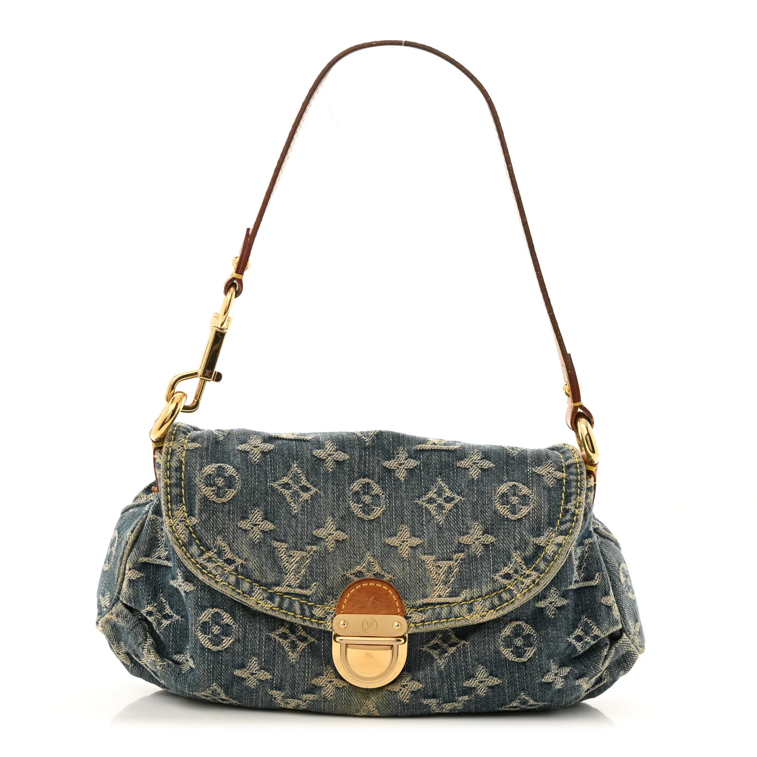 Monogram Denim Mini Pleaty Blue