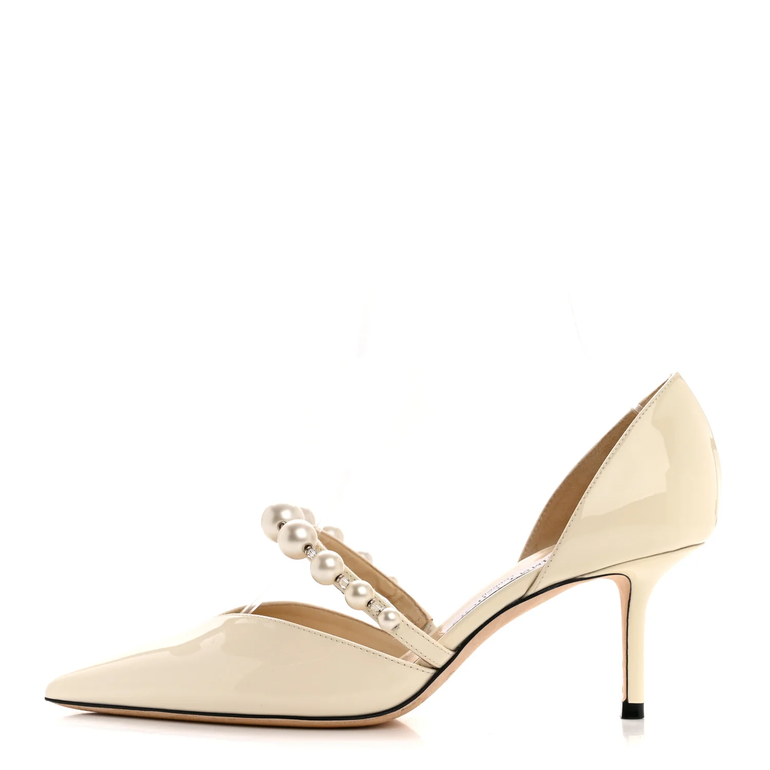 Patent Pearl Embellished Aurelie 65 Pumps 37 Latte White