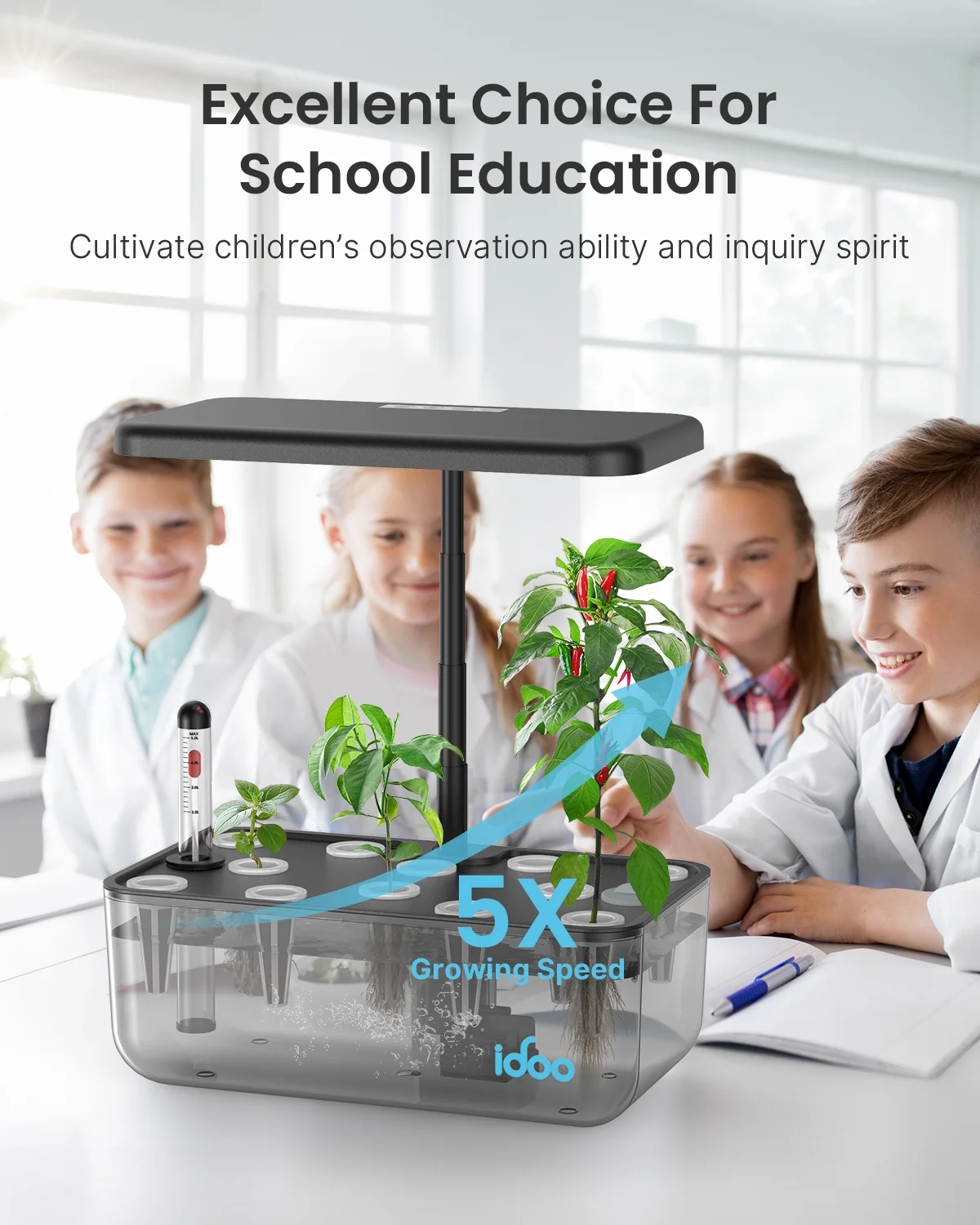 12 Pods Indoor Garden Kit, Hydroponics Growing System, Smart Herb Garden Planter With LED Grow Light(White) - Image 4