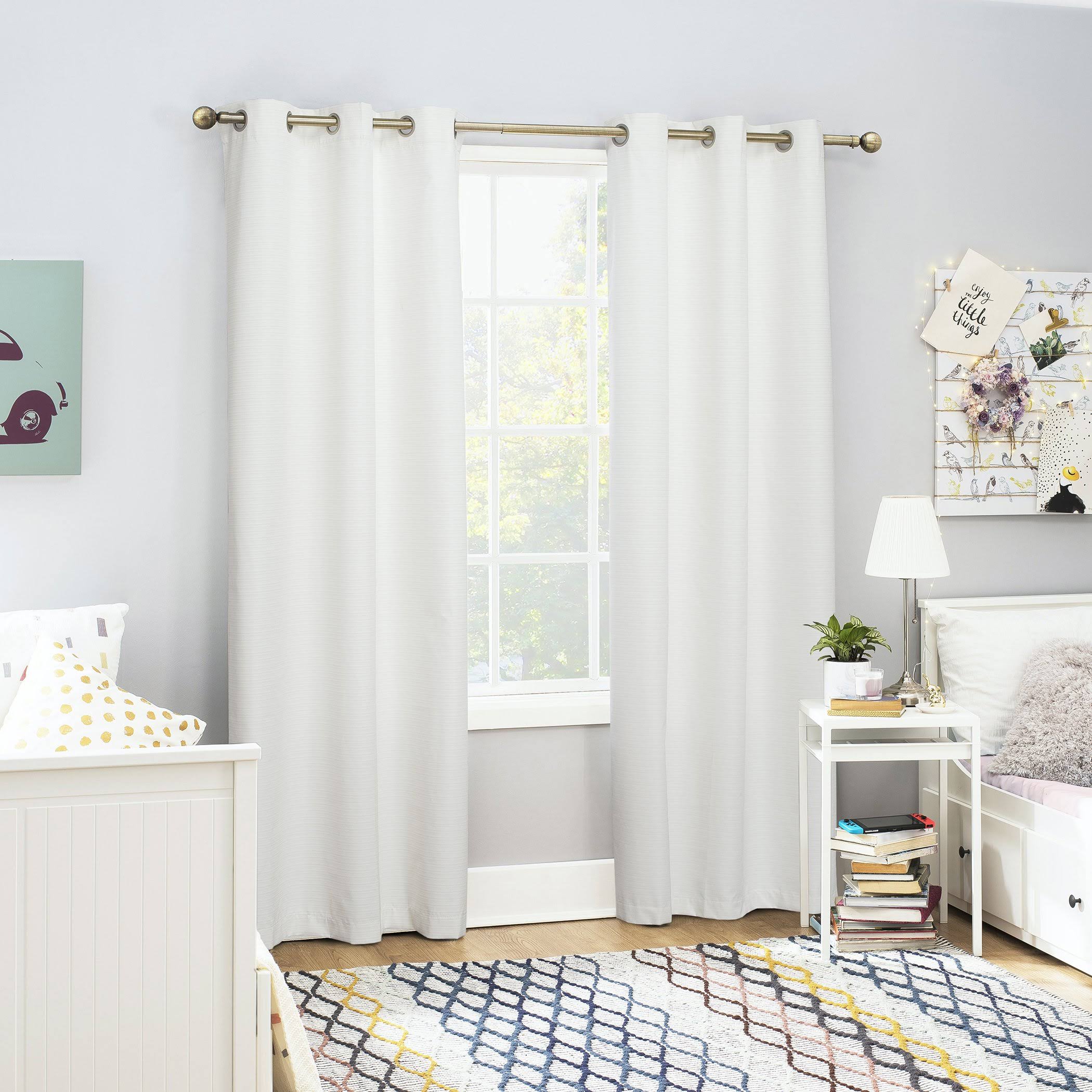 Sun Zero Accents | Sun Zero Blackout Grommet Curtain Panels White Textured 40x 84 New Open | Color: Cream/White | Size: 40 x 84 | 1puddlejumper's