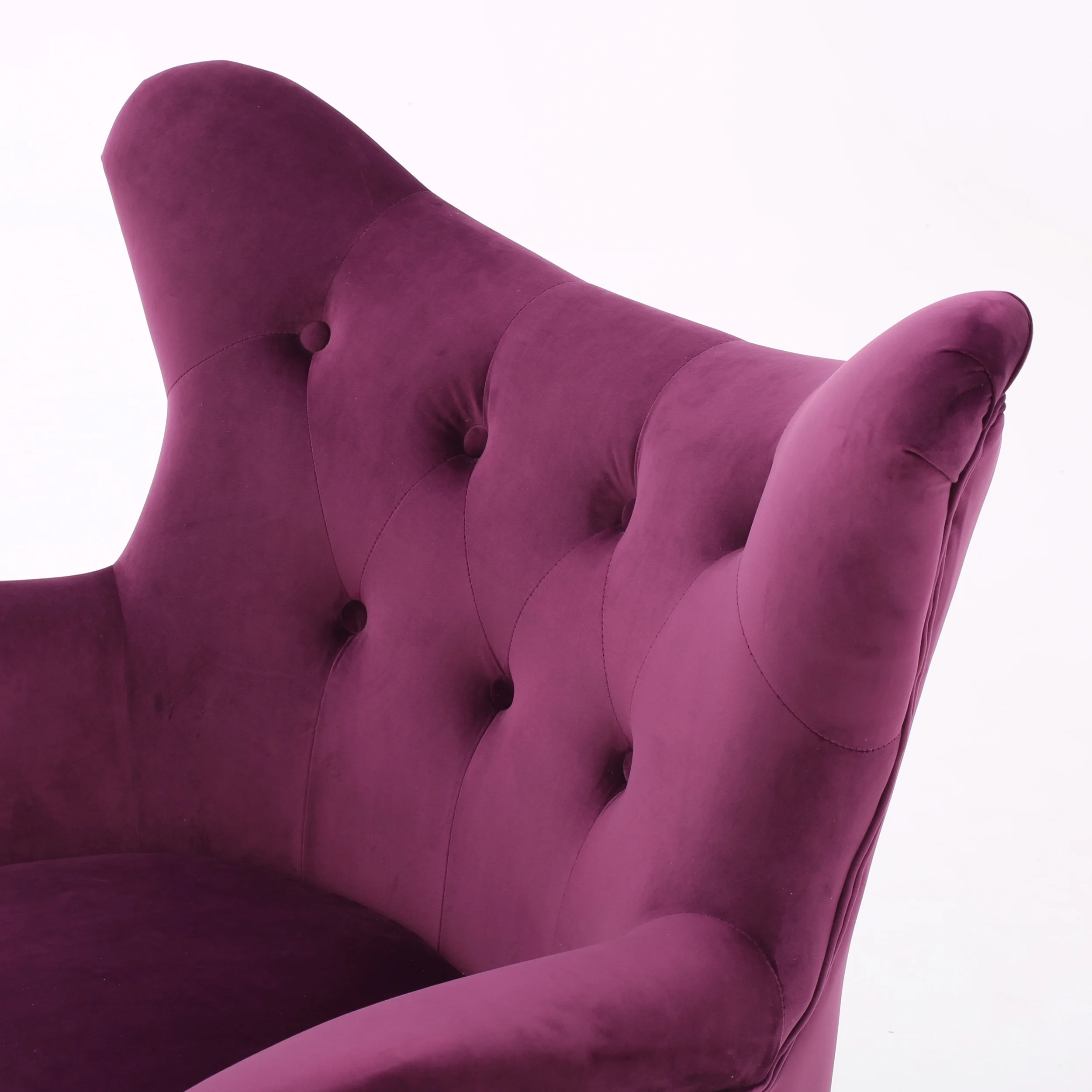 Noble House Simon Velvet Wingback Chair, Purple