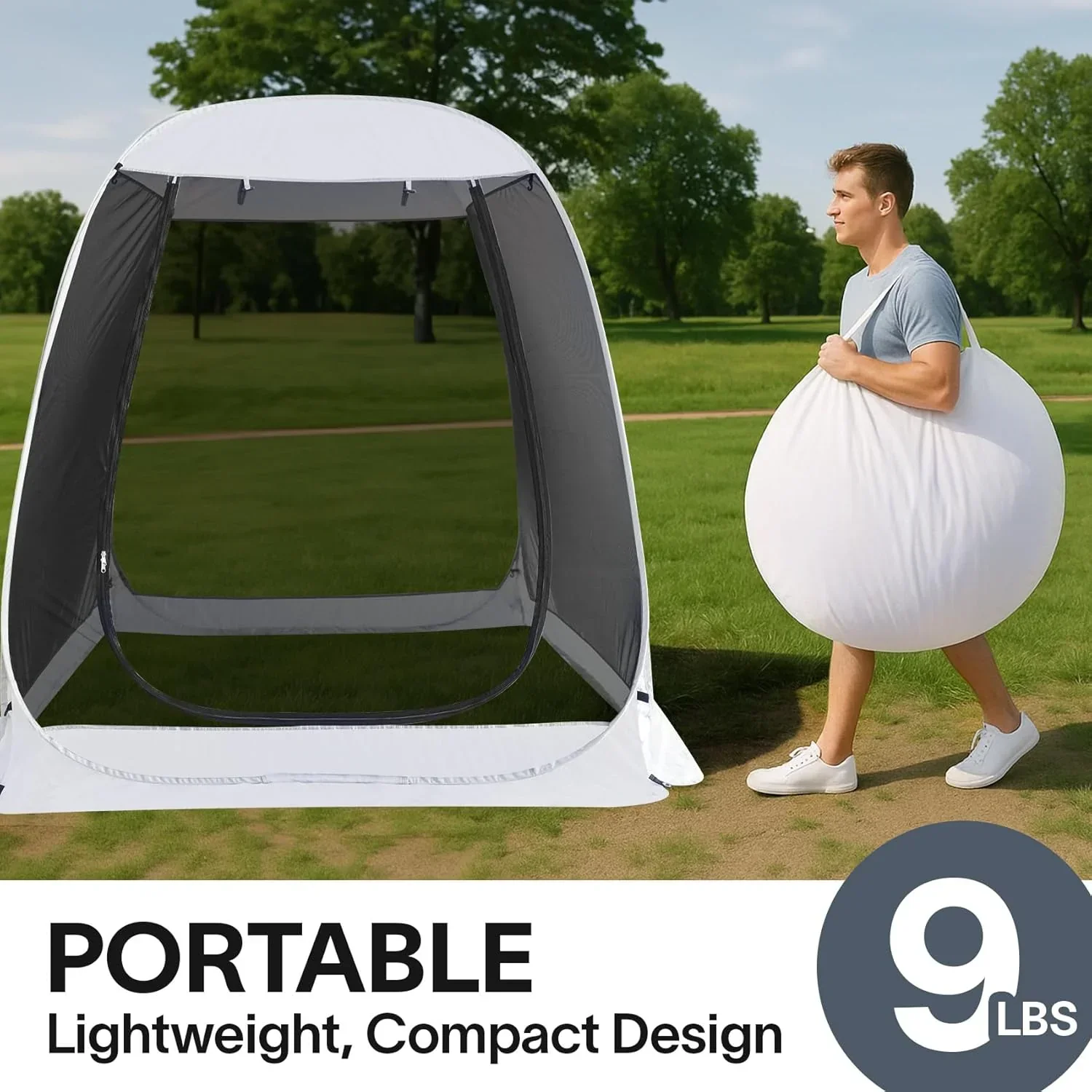 Gazebo moustiquaire pouvant accueillir 6, 10 ou 15 personnes. Tente de style igloo avec moustiquaire latérale. Idéal