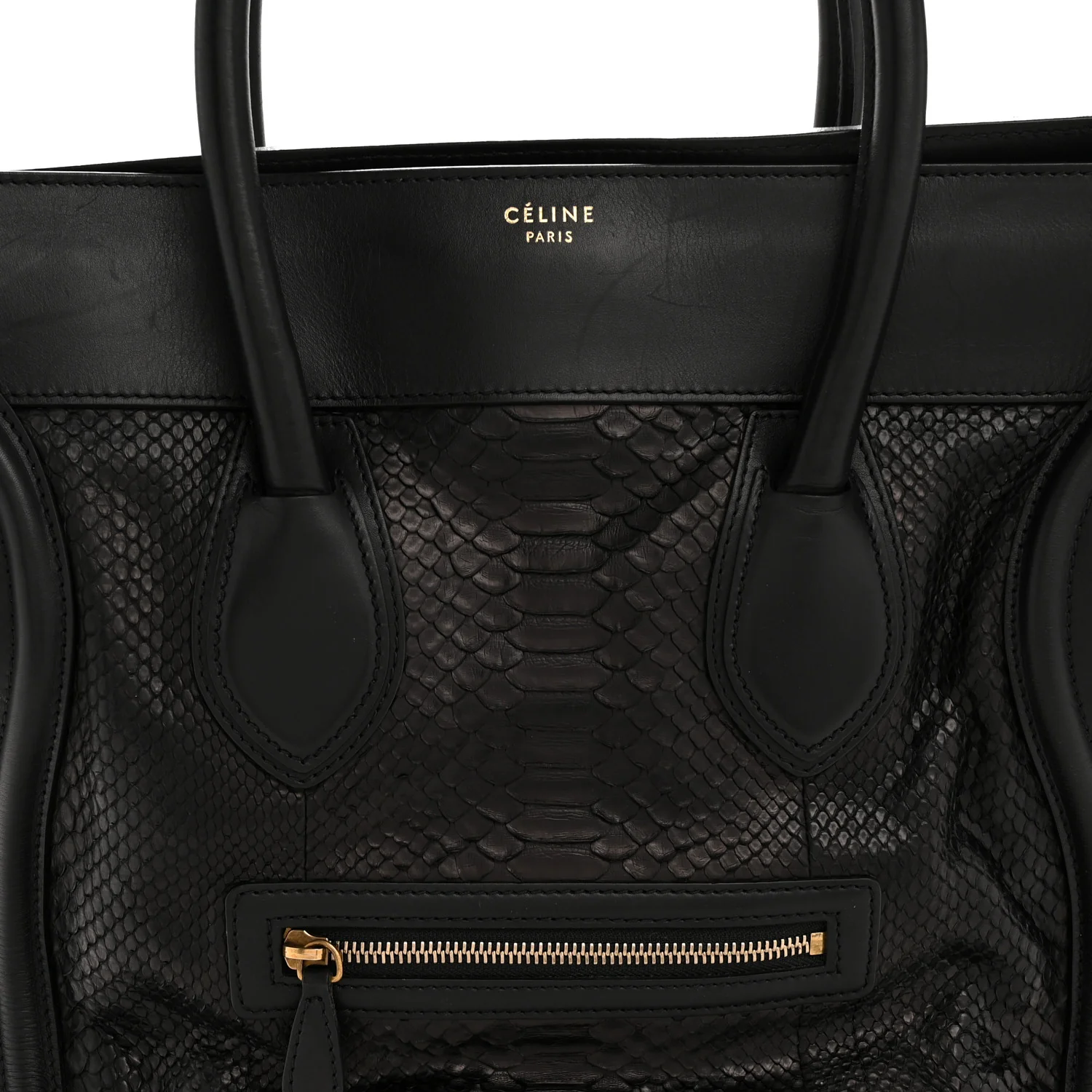 Snakeskin Large Luggage Black