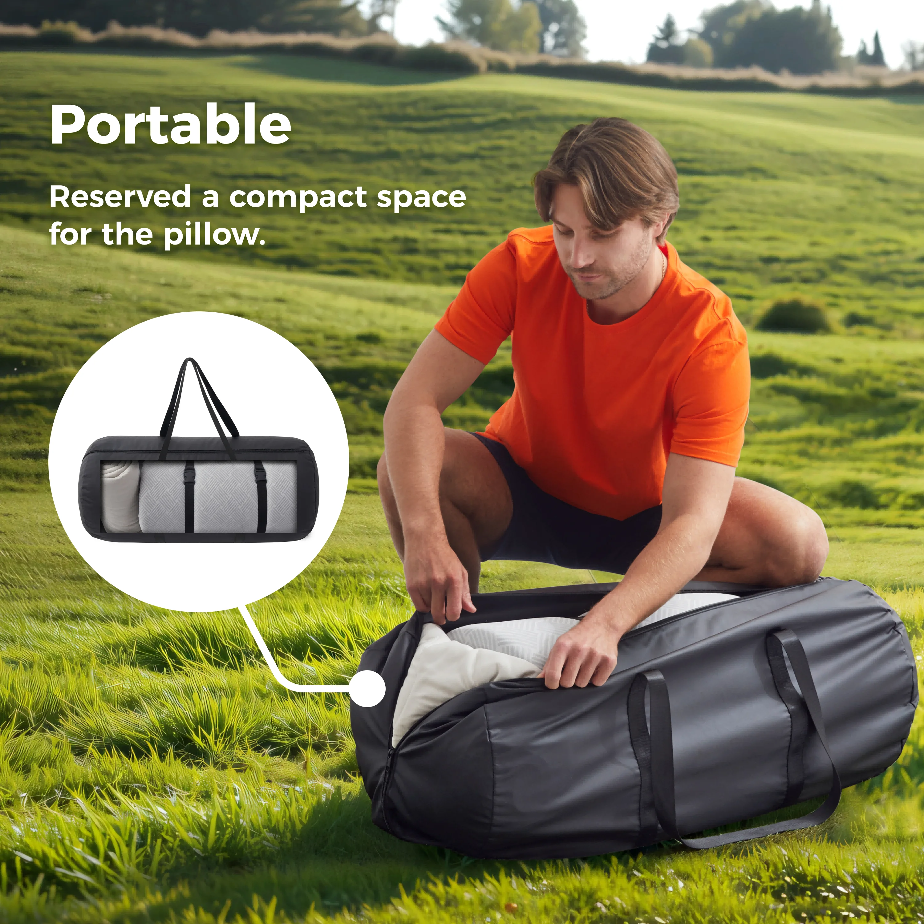 Camping Mattress for Hot Sleeper, Waterproof Cooling Cover, Roll Up Foam Sleeping Pad with Storage Bag,Cot Mattress Topper for Summer Camping, Hiking,Car,Tent,Travel(75 x 30 x 2 inches)(Mattress Only) - Image 7