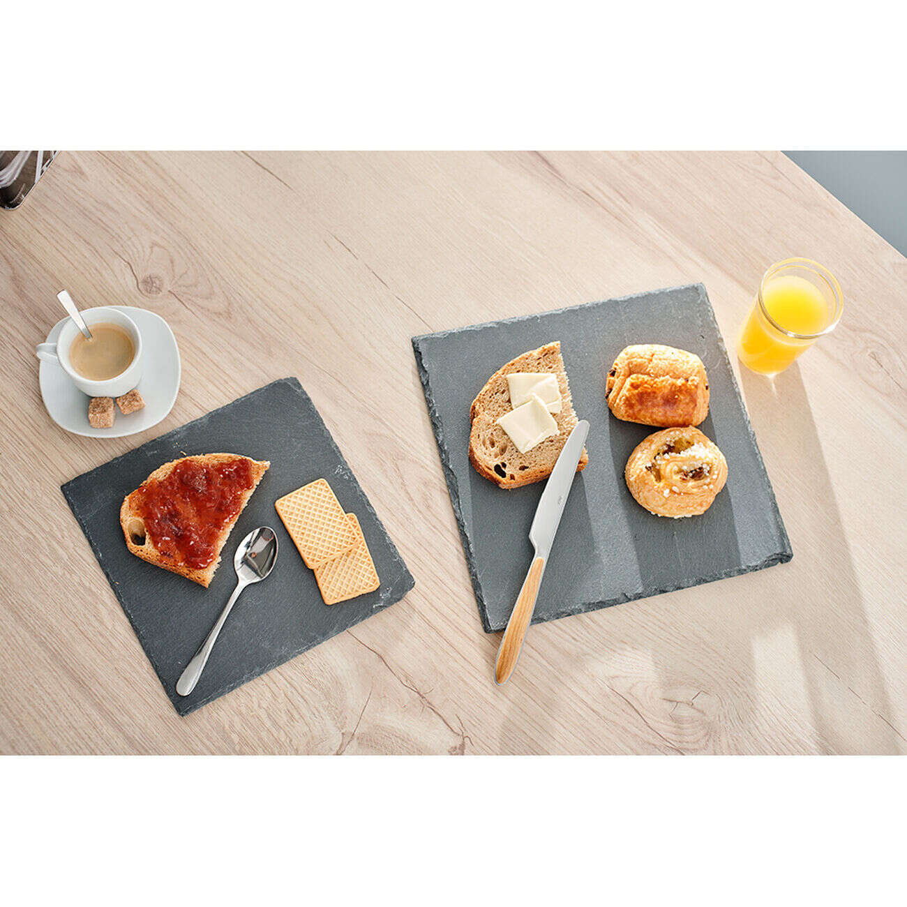 Assiette plate carrée ardoise 25x25cm