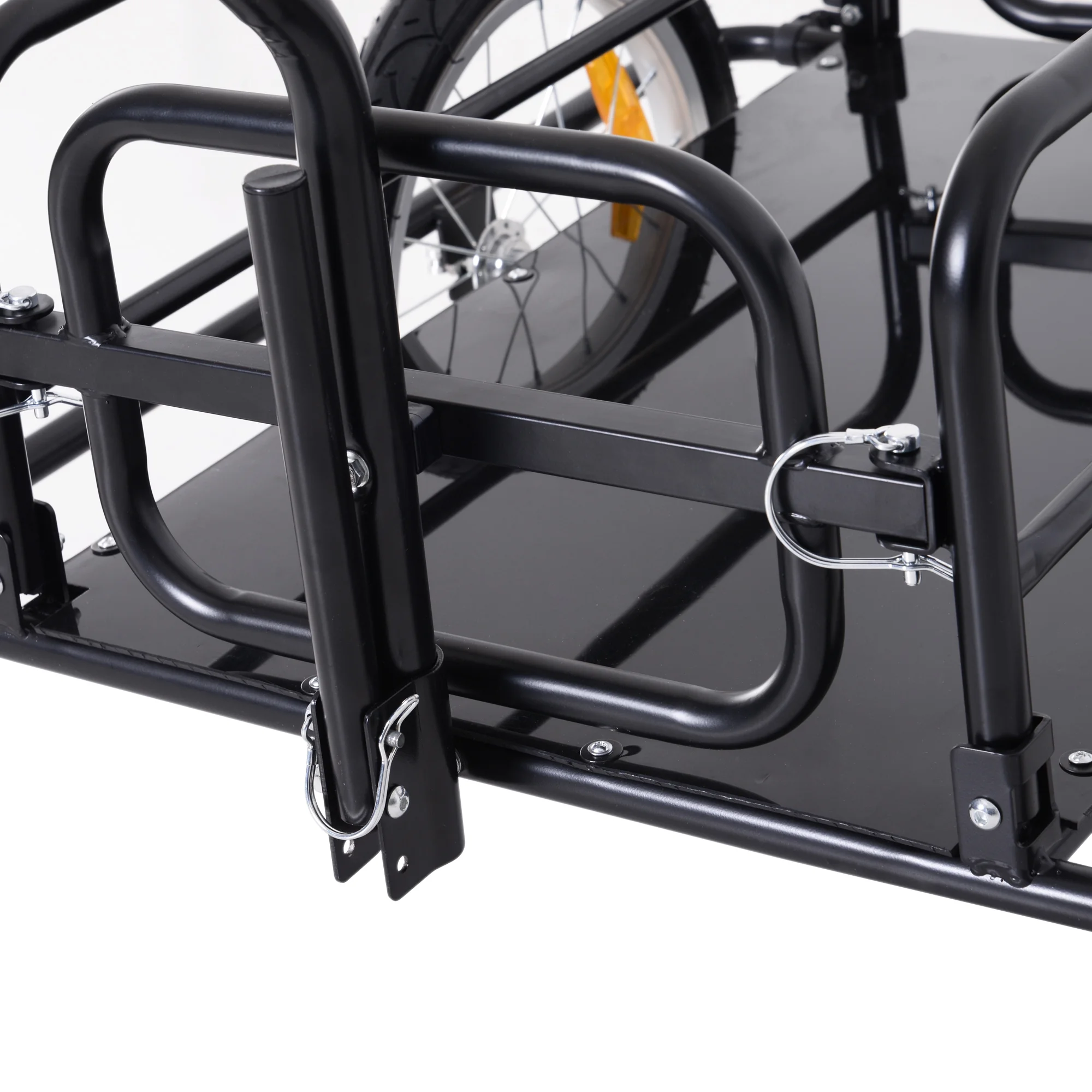 Aosom Foldable Bike Cargo Trailer Cart with Hitch, 88 lb. Capacity, Black