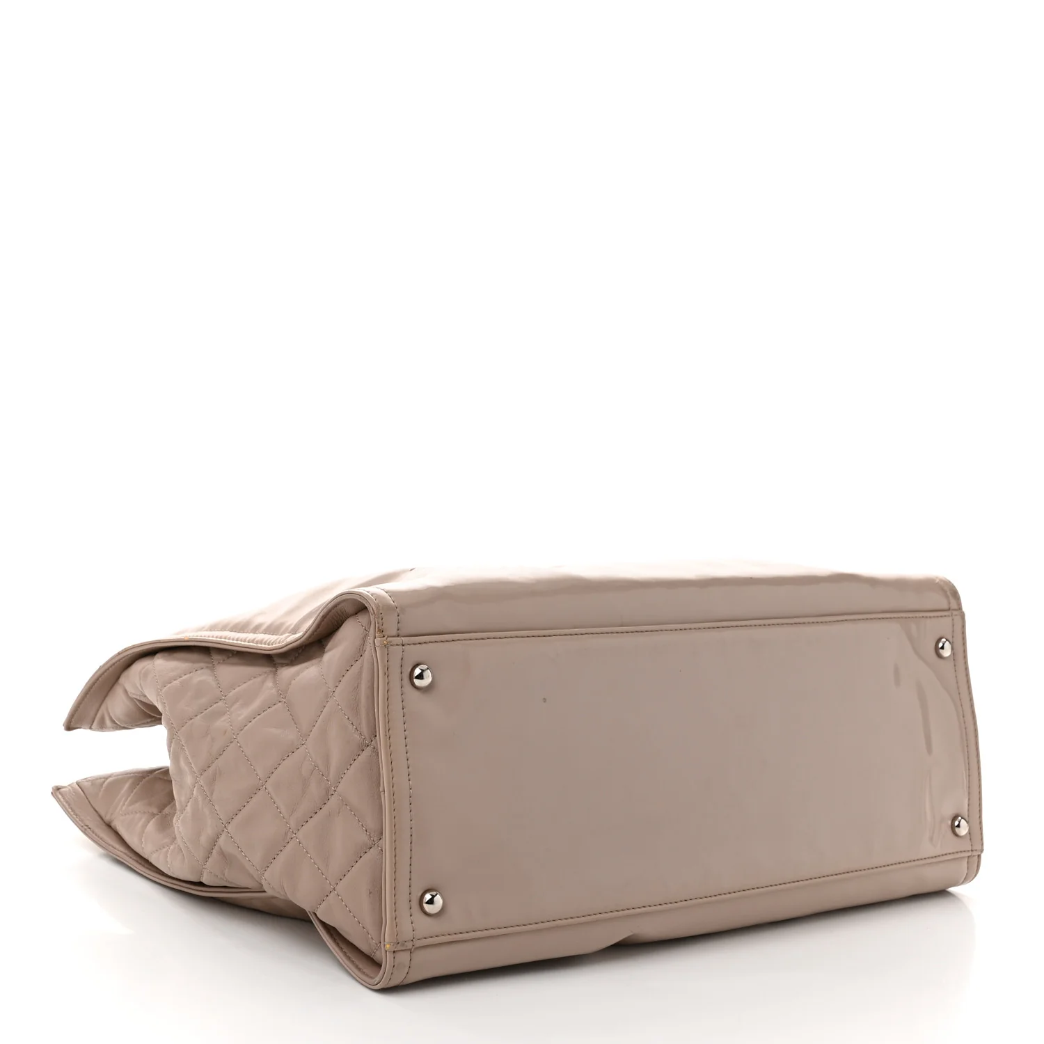 Vinyl Large Lipstick Tote Dark Beige