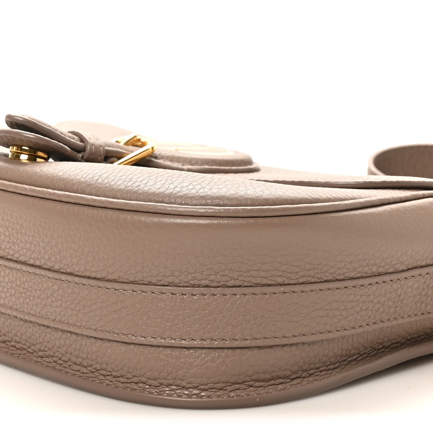Grained Calfskin Medium Bobby Flap Warm Taupe