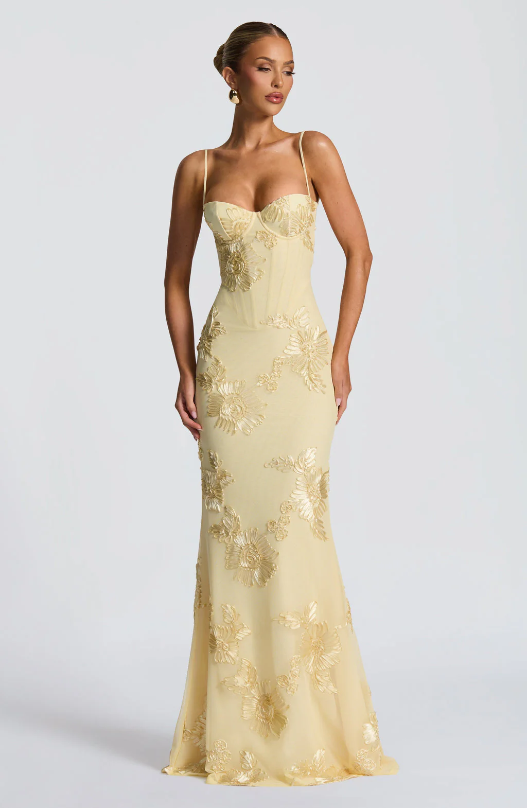Robe longue à fines bretelles pour femme Élégante invitée mariage d'été