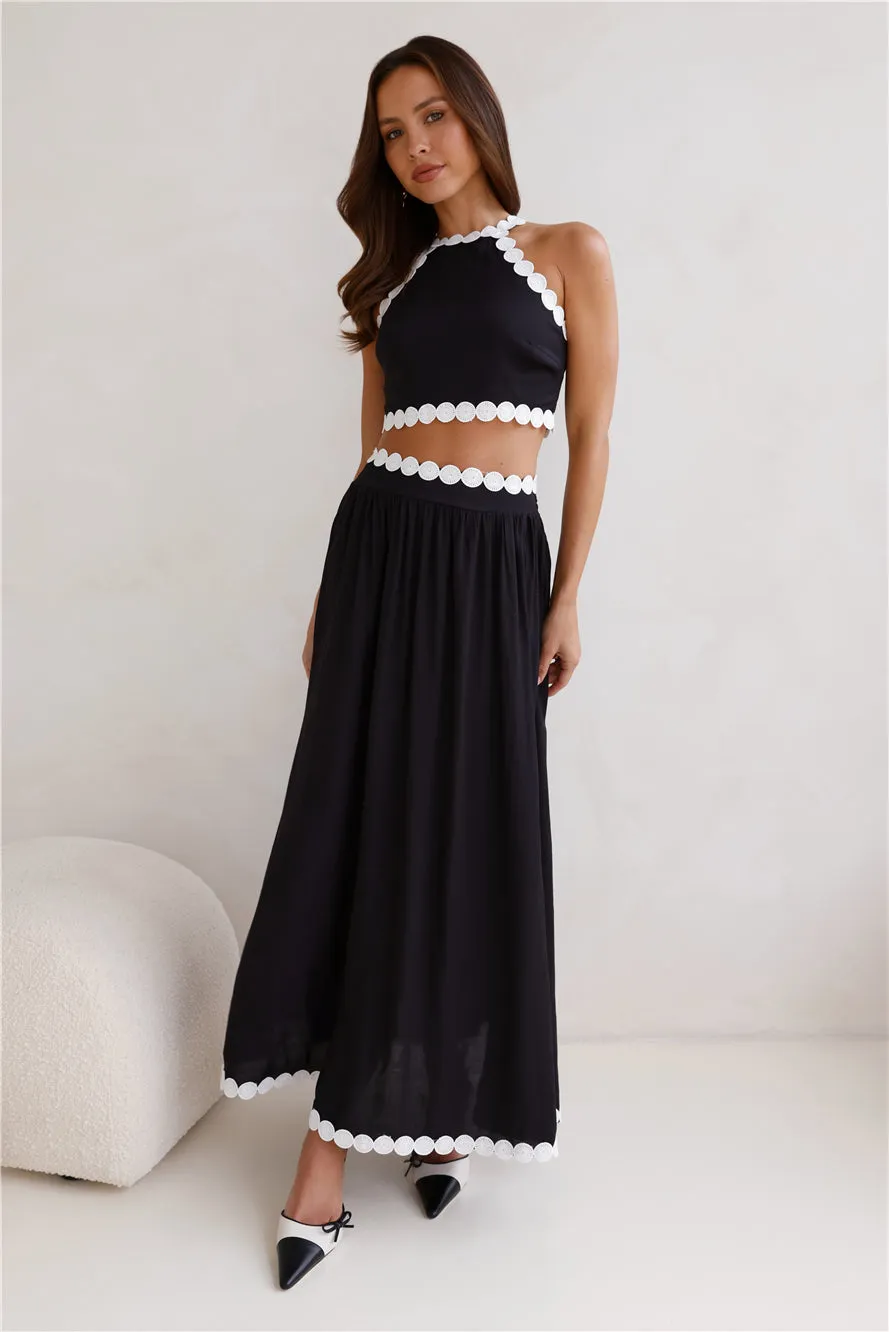 Linked Together Crop Top Black