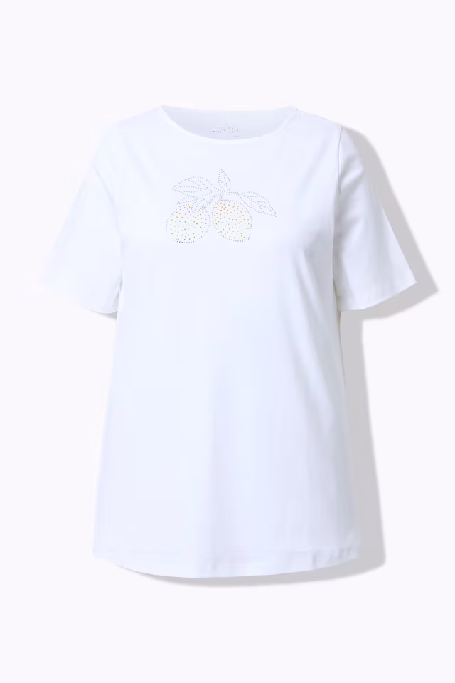 Rhinestone Lemon Boat Neck Tee