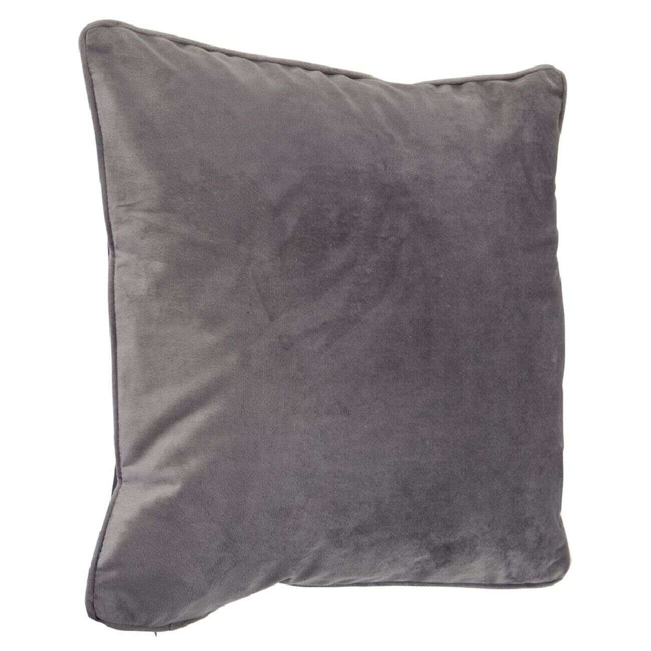 Housse de coussin imitation velours 40x40cm gris