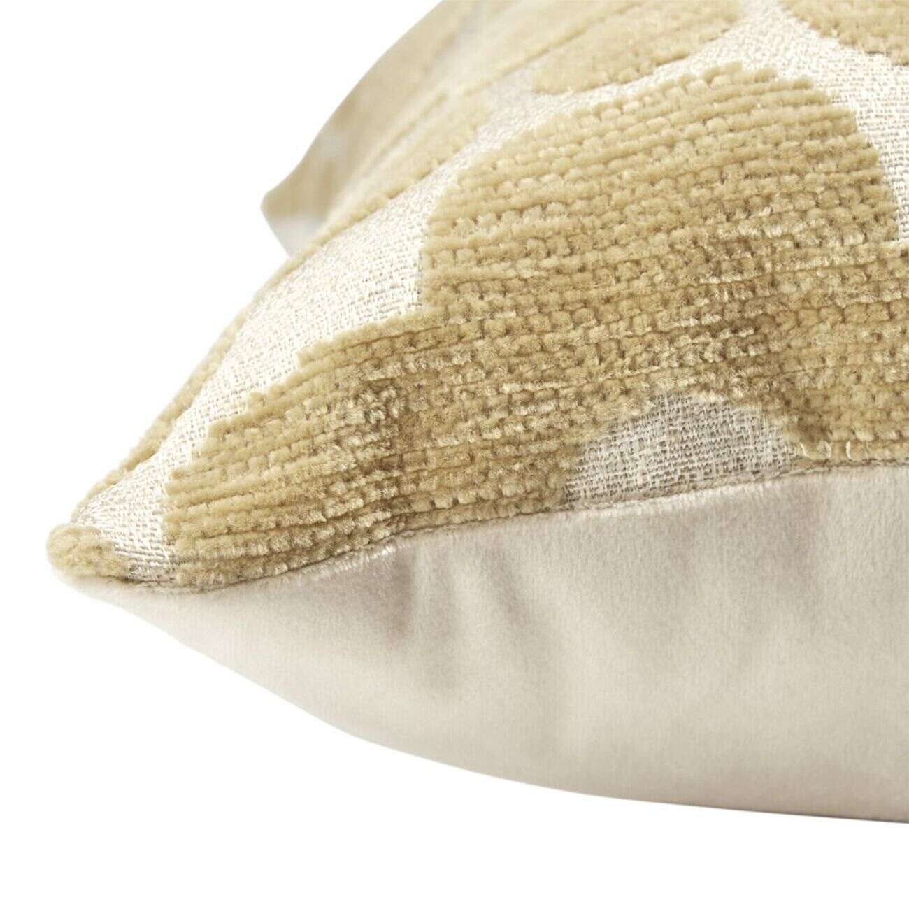 Coussin carré jacquard chenille fleur marron 40x40cm