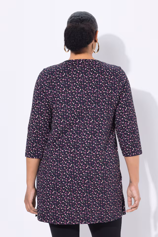 Calico Floral Print Knit Tunic