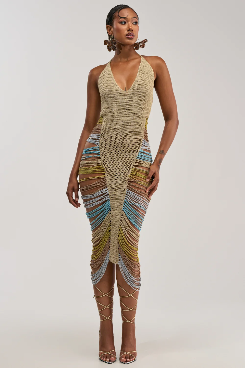 NOT PLAYING IT SAFE CROCHET MAXI DRESS - Akira Store