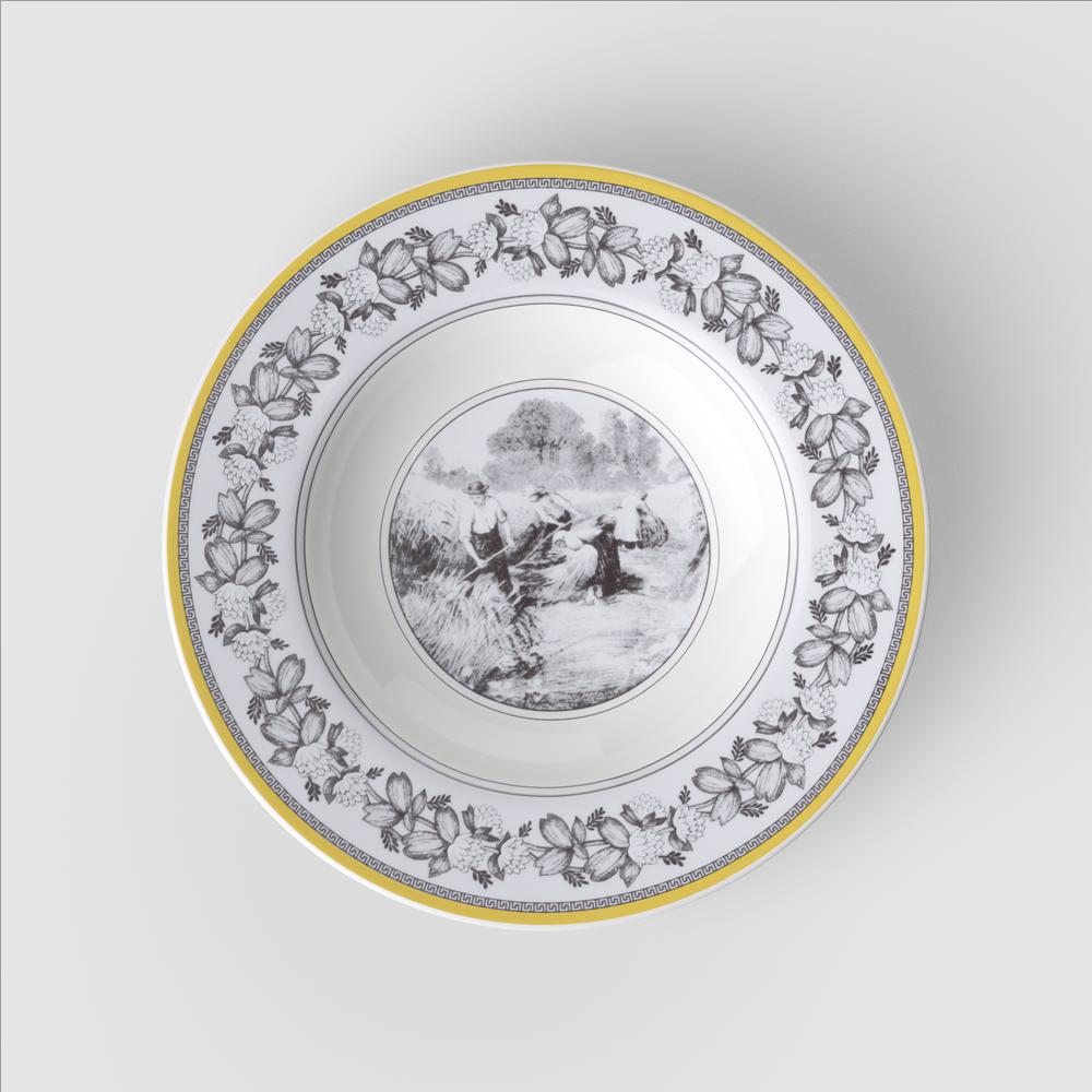 Audun Soup bowl - Multi-colored, 9.6'', Premium Porcelain