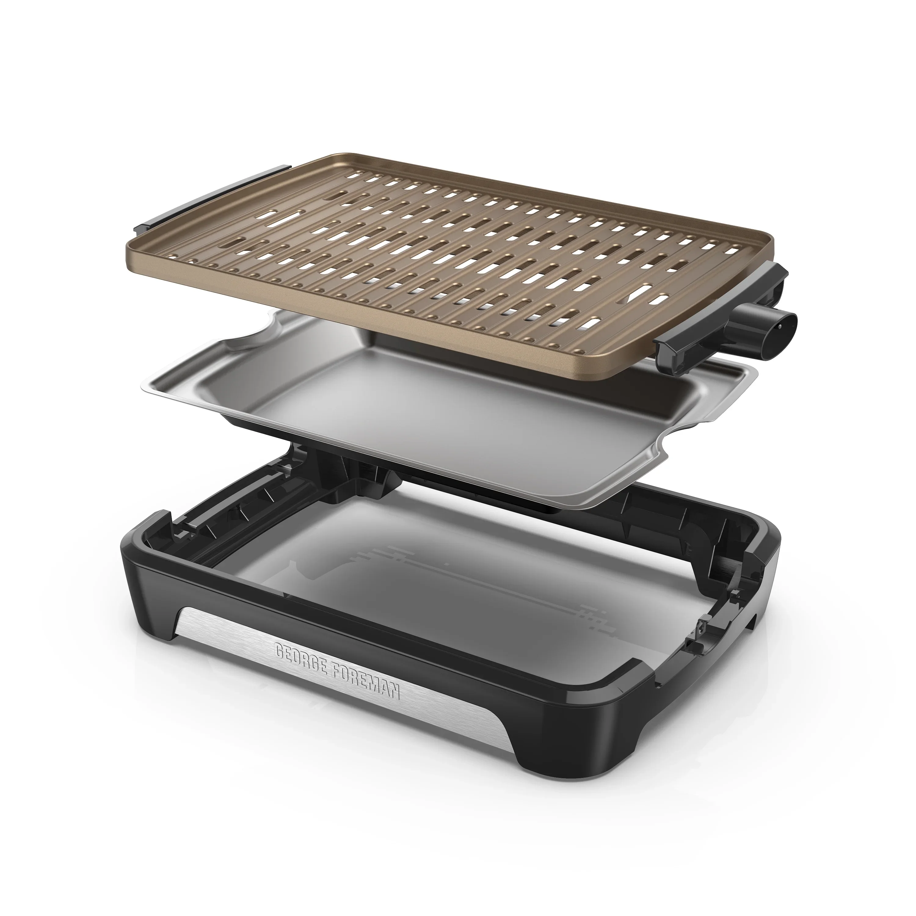 Foreman Party Size Open Grate Smokeless Grill, Black, GFS0172SB