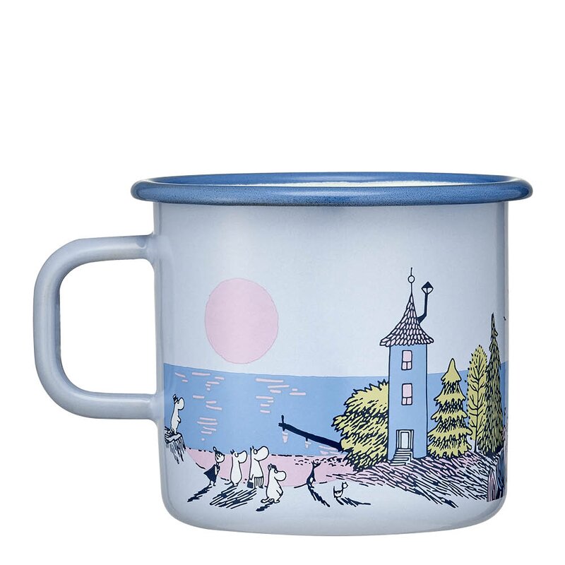 Mummi emaljekopp 55 cl solnedgang blå