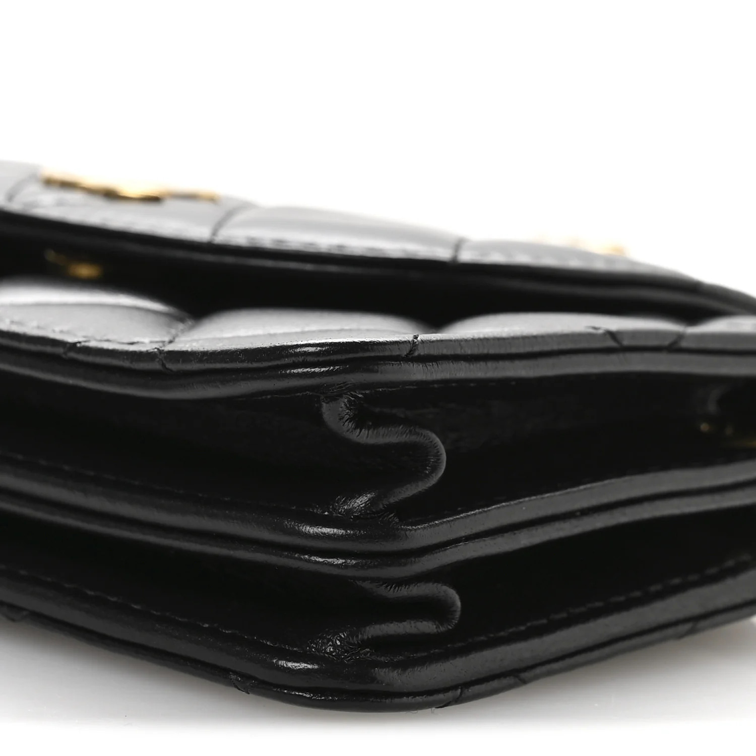 Lambskin Quilted Phone Holder Flap Black
