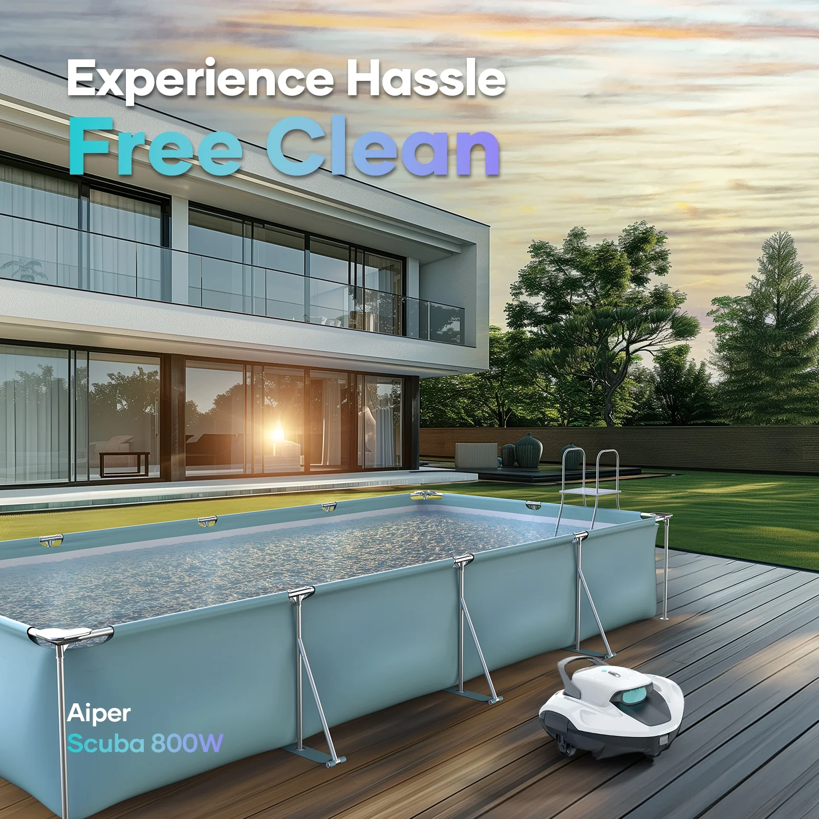 Scuba 800W Cordless Robotic Automatic Pool Cleaner for Above Ground Pools - Image 9
