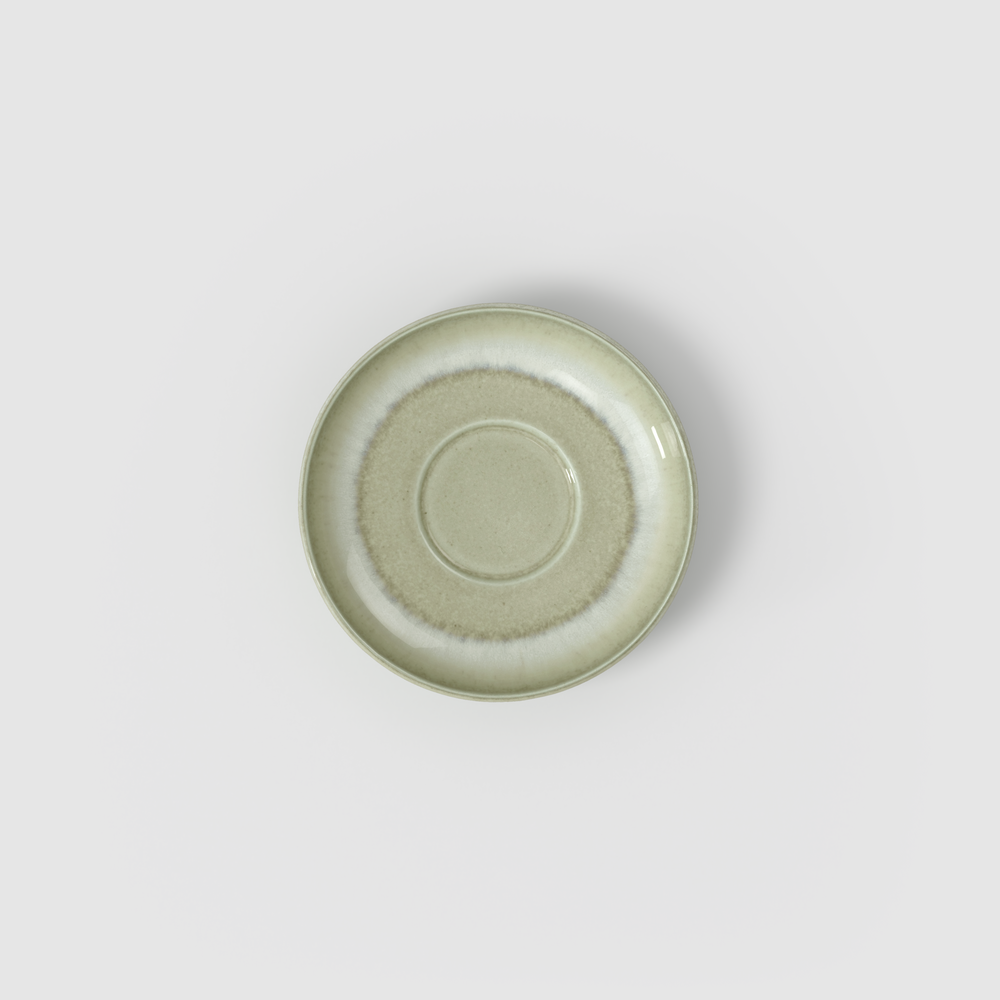 Perlemor Espresso cup saucer - Green, 4.8'', Premium Porcelain