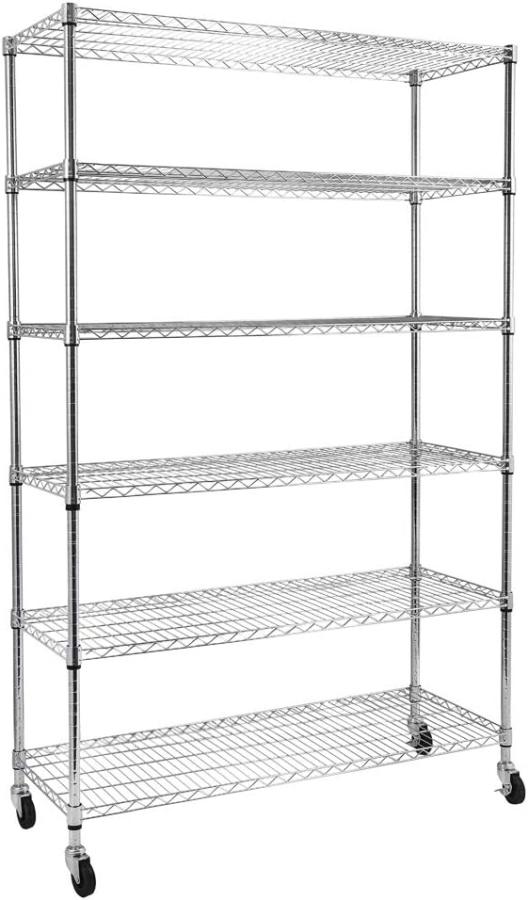 6-Shelf Shelving Storage Unit Heavy Duty Metal Organizer Wire Rack