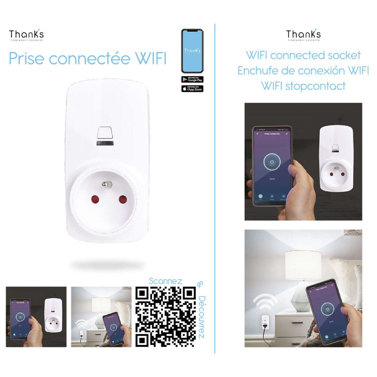 Prise connectée WIFI et port USB