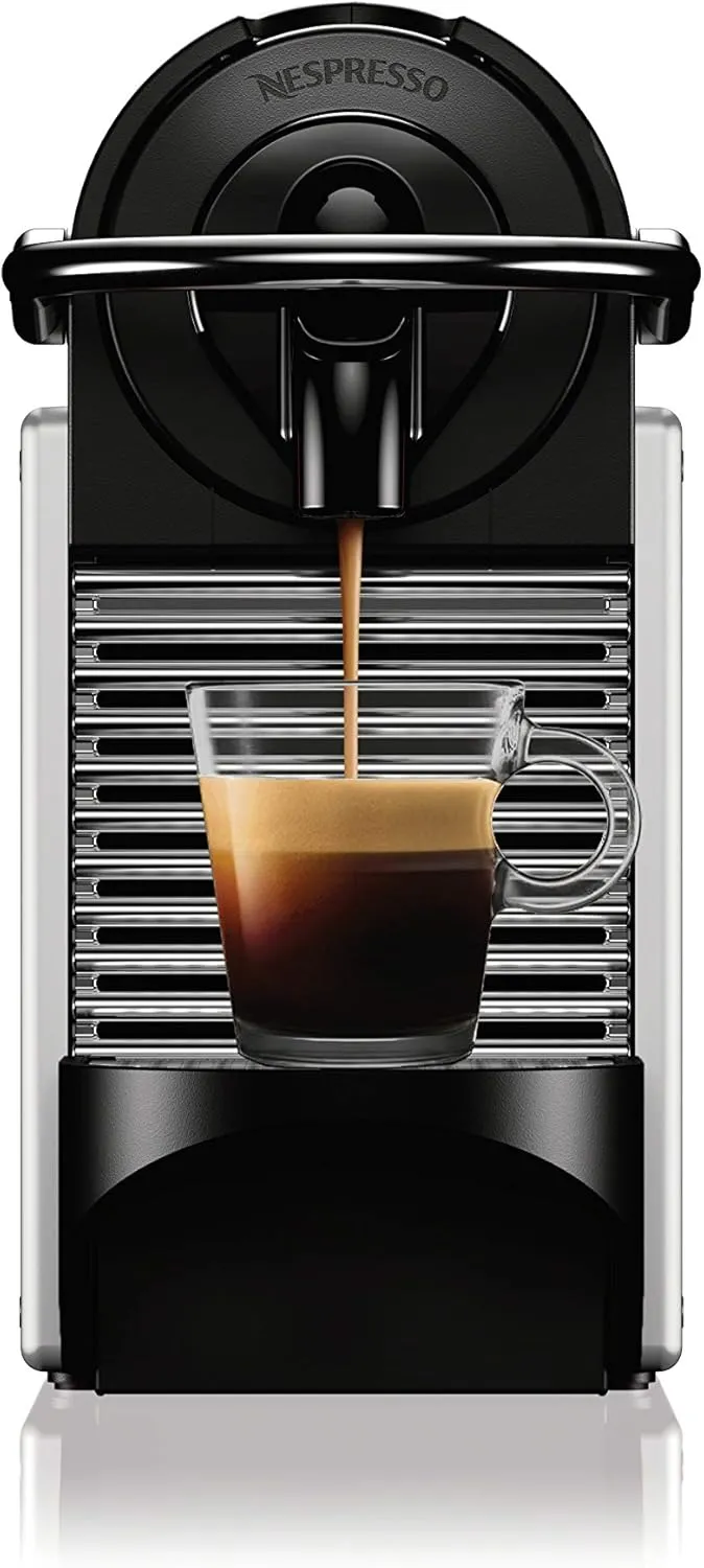 Machine à expresso Nespresso Pixie de De’Longhi, pompe 19 bars, design compact en aluminium, argent, 1100 ml