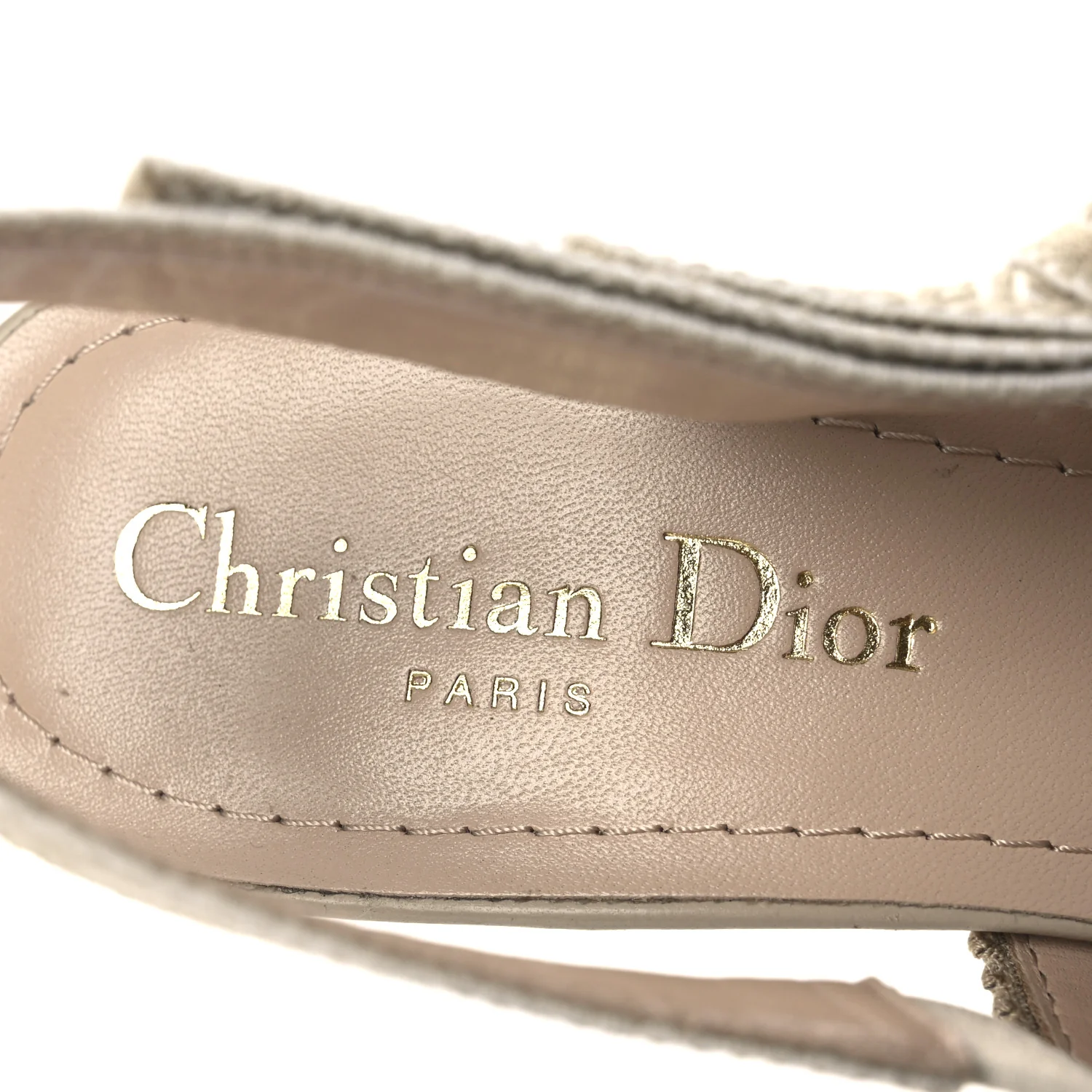 Raffia Embroidered J'Adior Slingback 65mm Pumps 36 Taupe