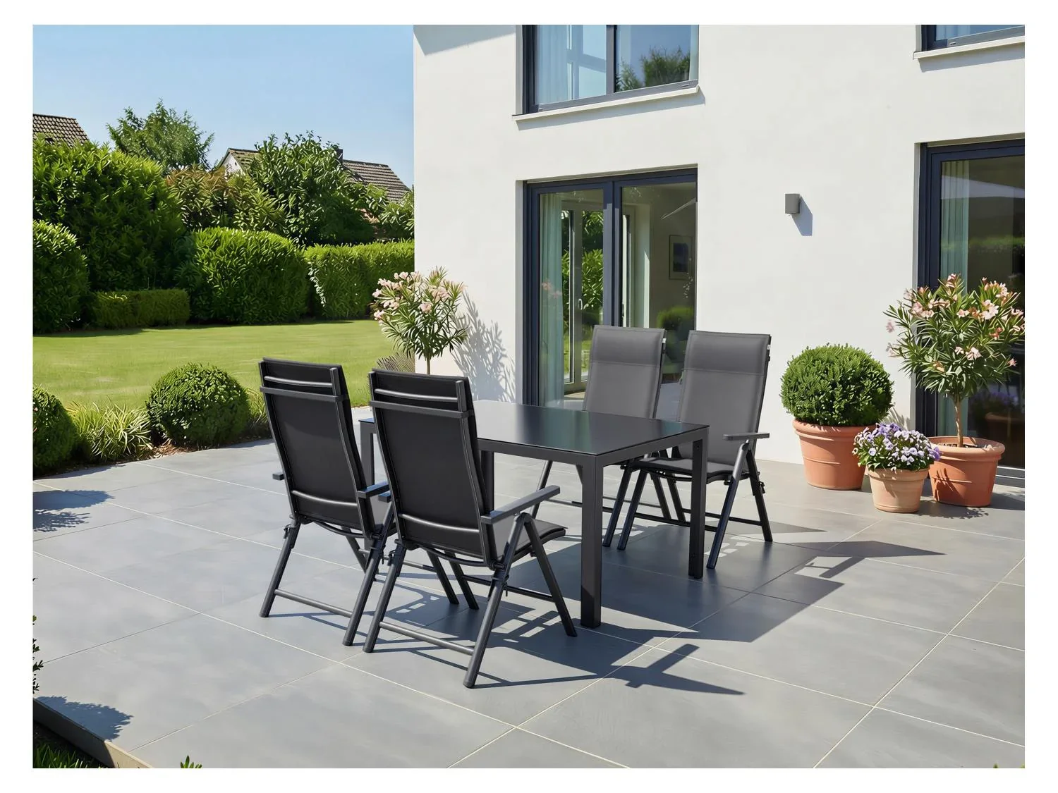 LIVARNO home Table de jardin + Lot de 4 fauteuils Houston