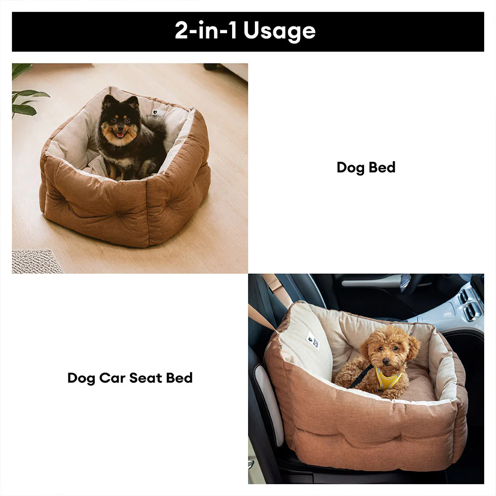 Waterproof ISOFIX Elevated & Thickened Dog Car Seat Bed with LATCH System